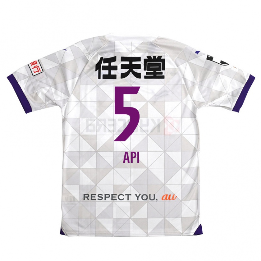 Kandiny Enfant Maillot Hisashi Appiah Tawiah #5 Blanc Violet Tenues Extérieur 2024/25 T-Shirt