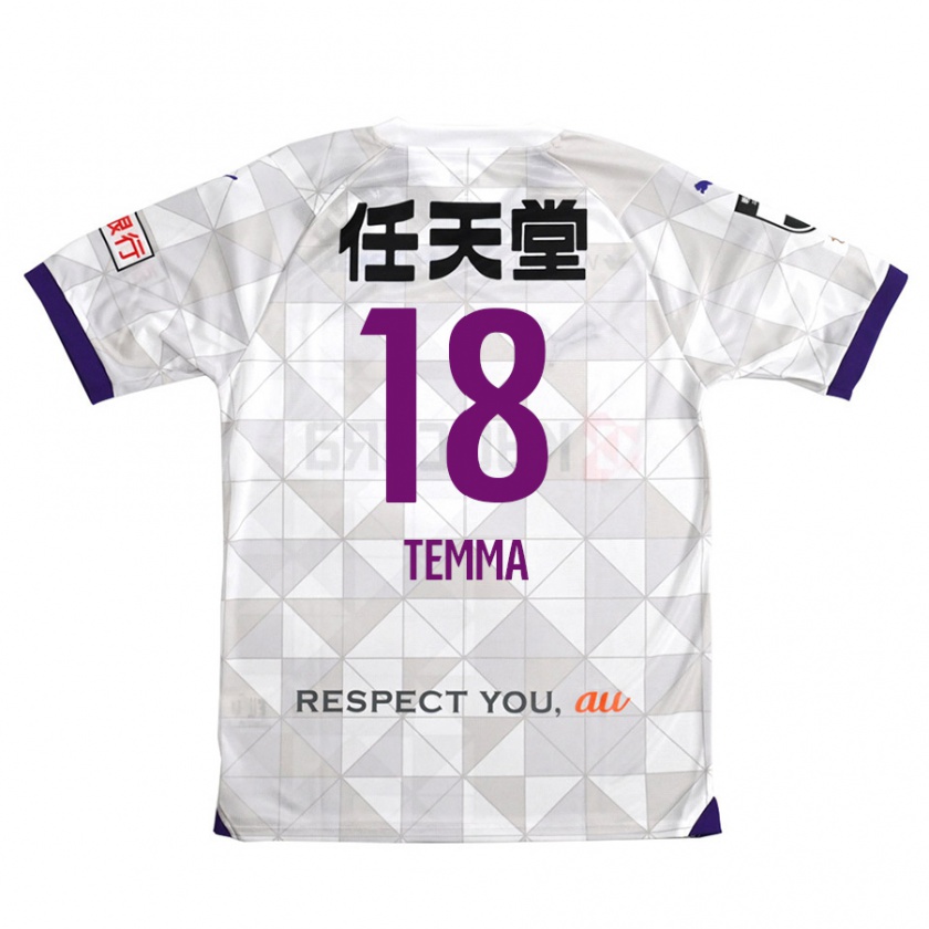 Kandiny Enfant Maillot Temma Matsuda #18 Blanc Violet Tenues Extérieur 2024/25 T-Shirt