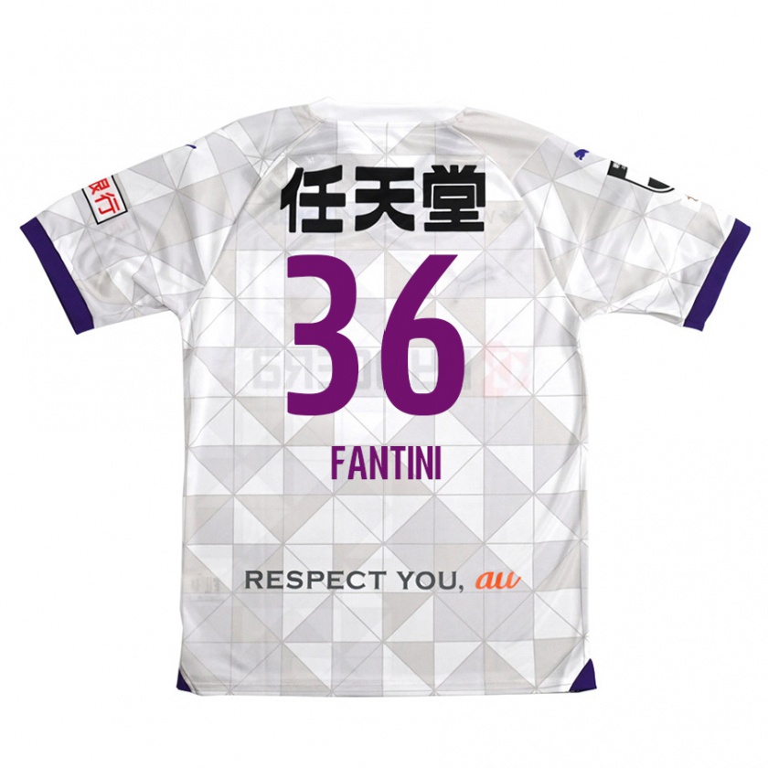 Kandiny Enfant Maillot Akira Fantini #36 Blanc Violet Tenues Extérieur 2024/25 T-Shirt