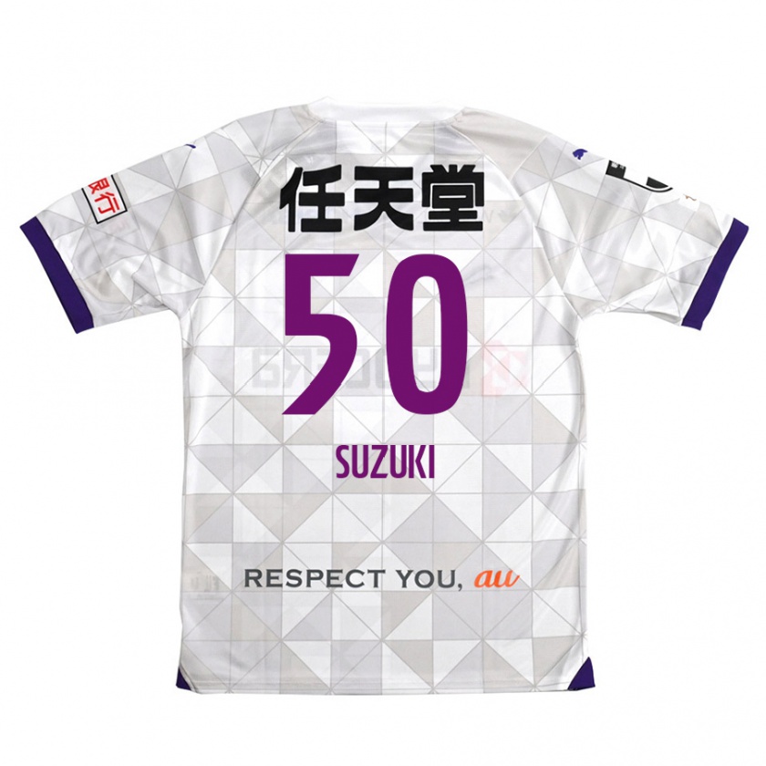 Kandiny Enfant Maillot Yoshinori Suzuki #50 Blanc Violet Tenues Extérieur 2024/25 T-Shirt