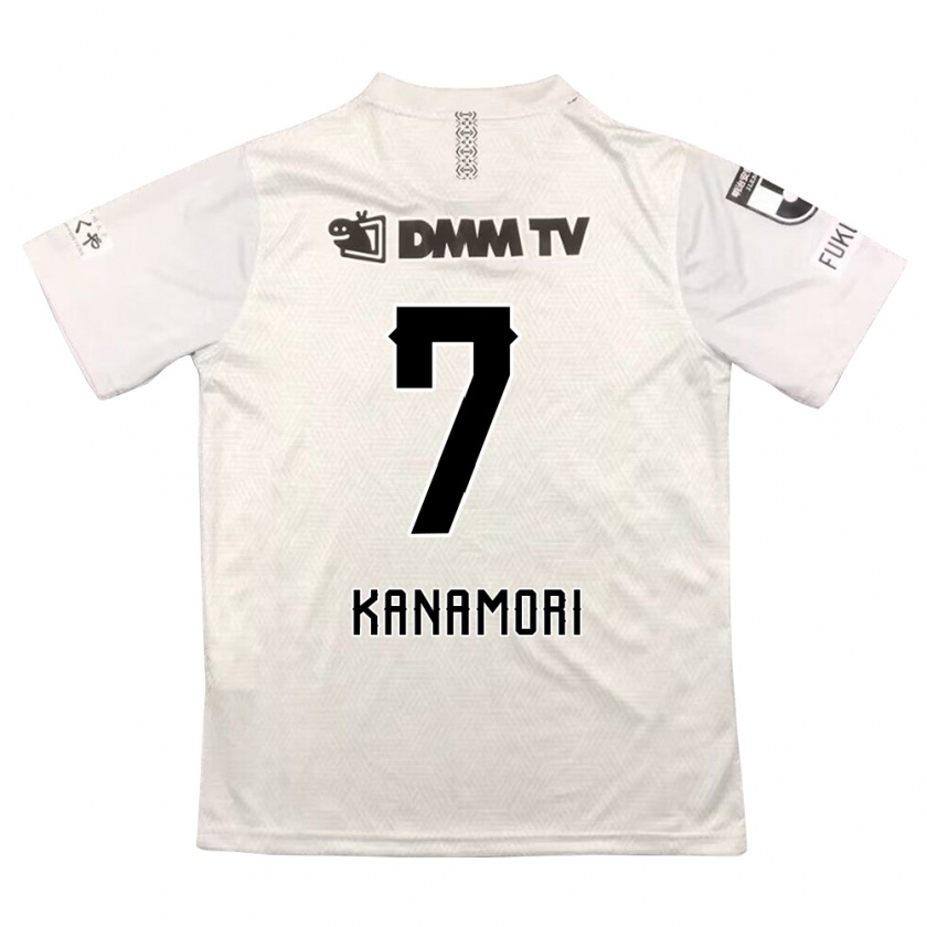 Kandiny Enfant Maillot Takeshi Kanamori #7 Gris Noir Tenues Extérieur 2024/25 T-Shirt