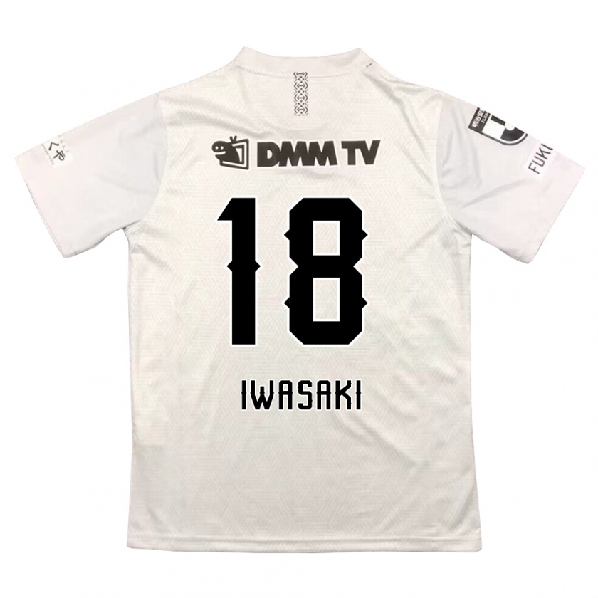 Kandiny Enfant Maillot Yuto Iwasaki #18 Gris Noir Tenues Extérieur 2024/25 T-Shirt