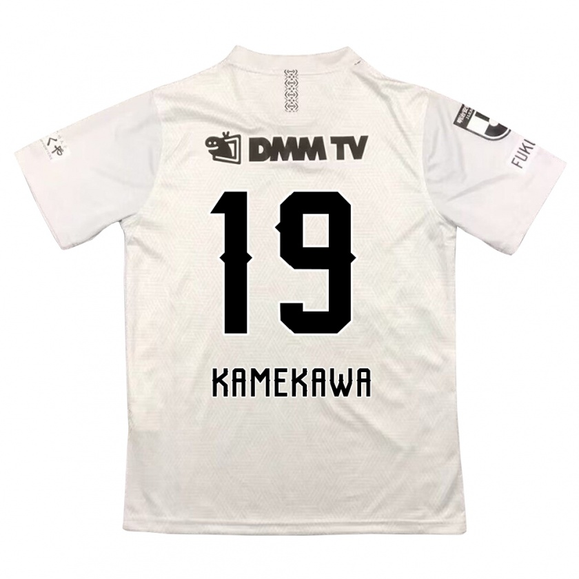 Kandiny Enfant Maillot Masashi Kamekawa #19 Gris Noir Tenues Extérieur 2024/25 T-Shirt