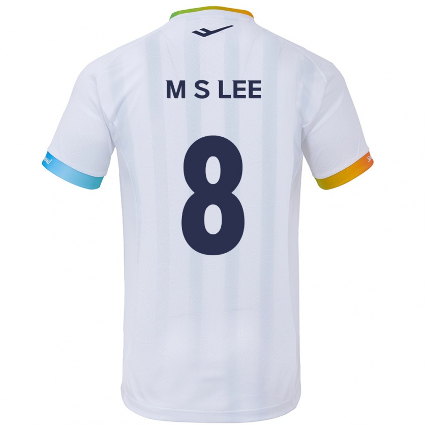 Kandiny Enfant Maillot Seung-Mo Lee #8 Blanc Bleu Tenues Extérieur 2024/25 T-Shirt