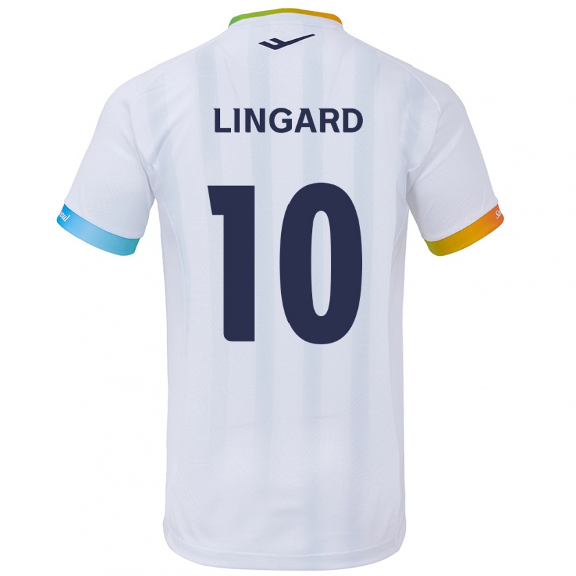 Kandiny Enfant Maillot Jesse Lingard #10 Blanc Bleu Tenues Extérieur 2024/25 T-Shirt