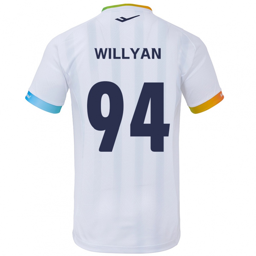 Kandiny Enfant Maillot Willyan #94 Blanc Bleu Tenues Extérieur 2024/25 T-Shirt