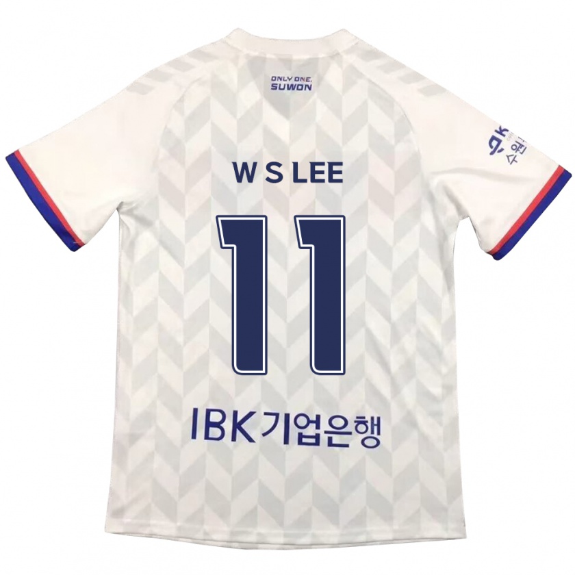 Kandiny Enfant Maillot Seung-Woo Lee #11 Blanc Bleu Tenues Extérieur 2024/25 T-Shirt