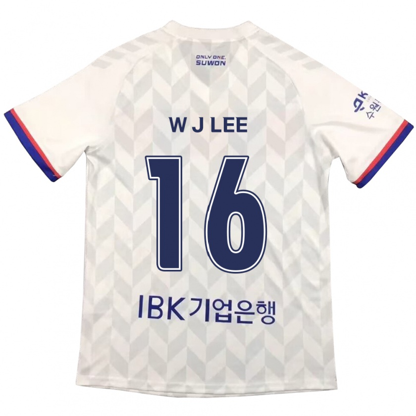 Kandiny Enfant Maillot Jae-Won Lee #16 Blanc Bleu Tenues Extérieur 2024/25 T-Shirt