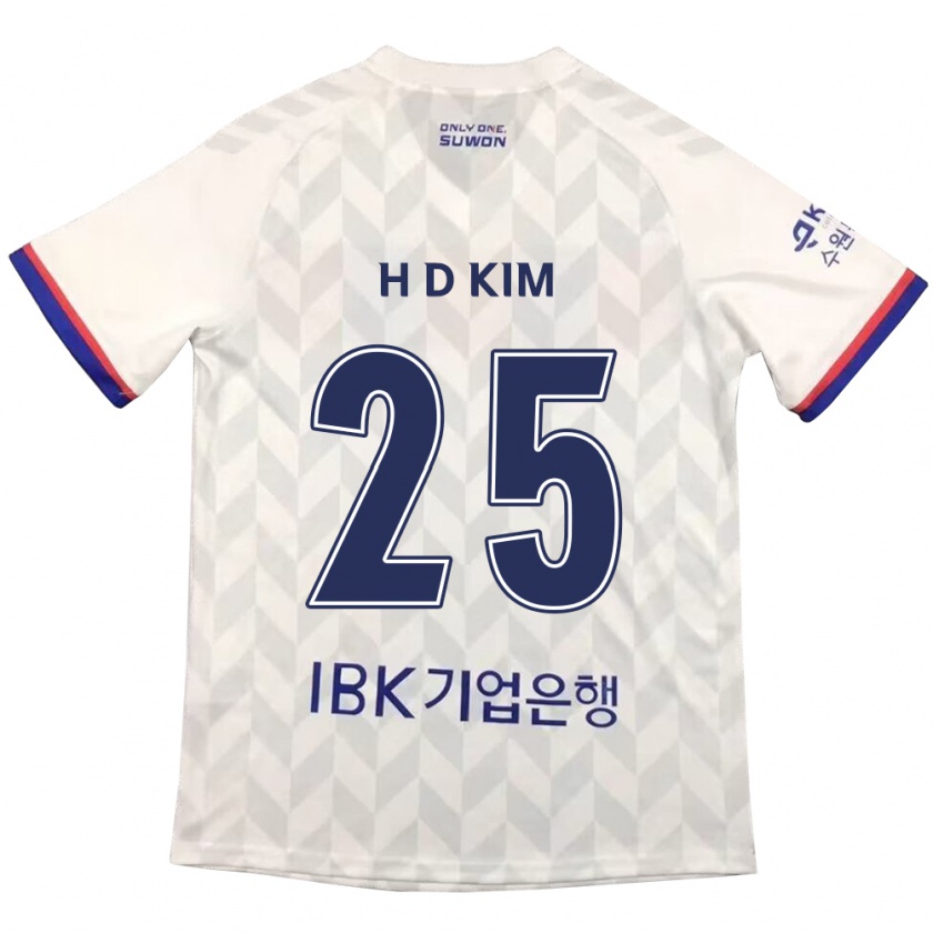 Kandiny Enfant Maillot Dae-Hyun Kim #25 Blanc Bleu Tenues Extérieur 2024/25 T-Shirt