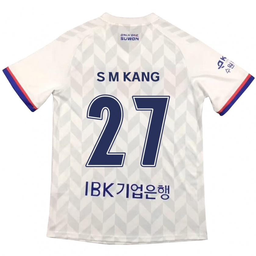 Kandiny Enfant Maillot Min-Sung Kang #27 Blanc Bleu Tenues Extérieur 2024/25 T-Shirt