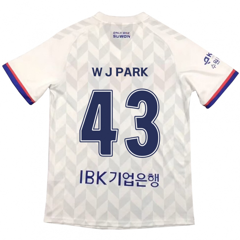 Kandiny Enfant Maillot Jin-Woo Park #43 Blanc Bleu Tenues Extérieur 2024/25 T-Shirt