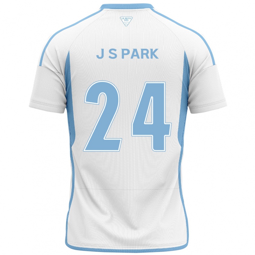 Kandiny Enfant Maillot Sang-Jun Park #24 Blanc Bleu Tenues Extérieur 2024/25 T-Shirt