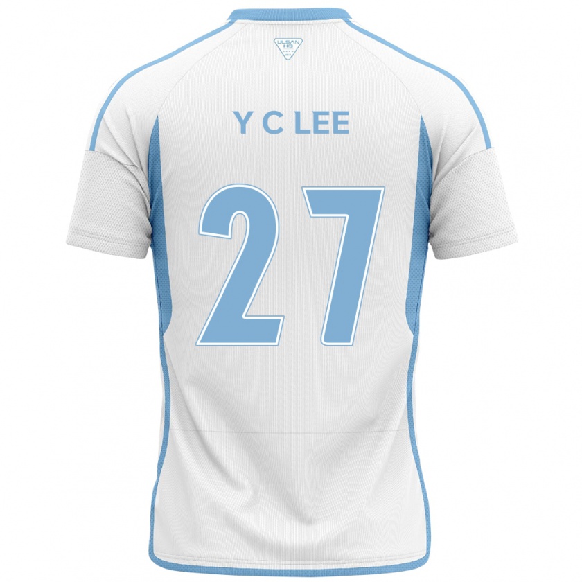 Kandiny Enfant Maillot Chung-Yong Lee #27 Blanc Bleu Tenues Extérieur 2024/25 T-Shirt