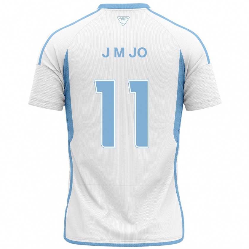 Kandiny Enfant Maillot Min-Jae Jo #11 Blanc Bleu Tenues Extérieur 2024/25 T-Shirt