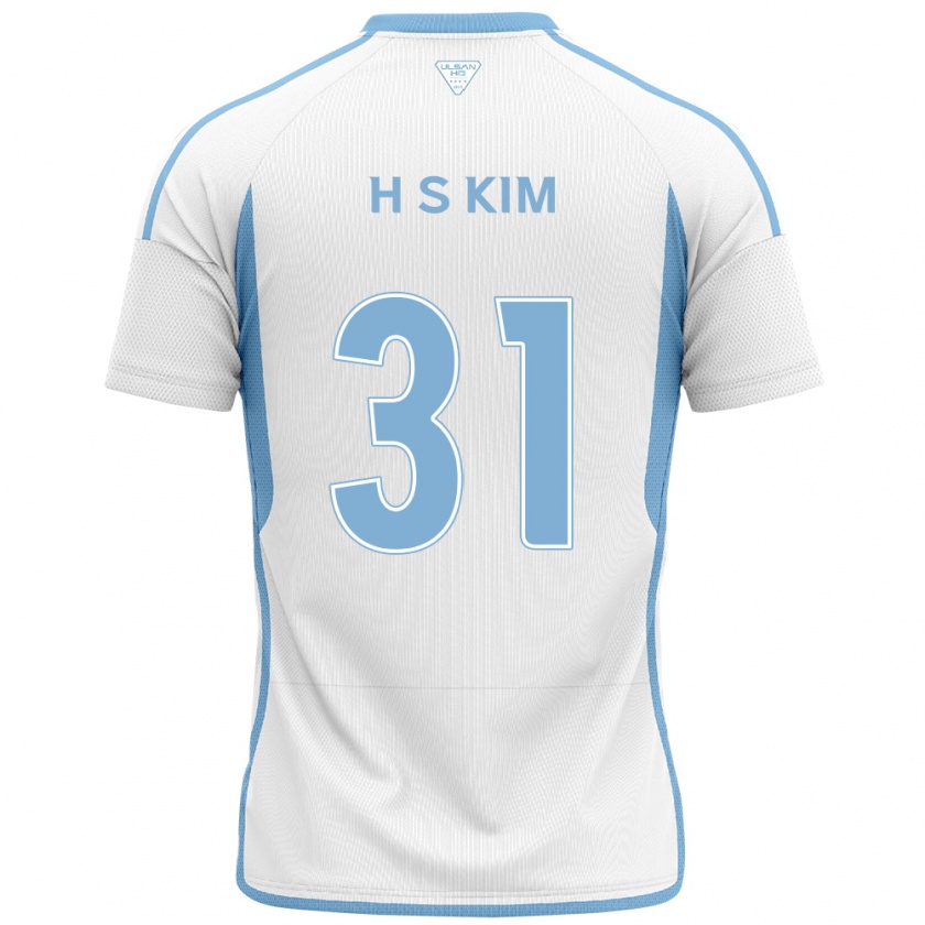 Kandiny Enfant Maillot Se-Hyoung Kim #31 Blanc Bleu Tenues Extérieur 2024/25 T-Shirt