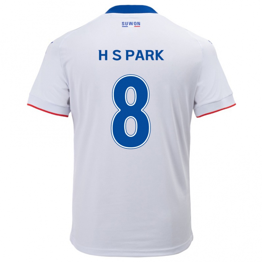 Kandiny Enfant Maillot Sang-Hyeok Park #8 Blanc Bleu Tenues Extérieur 2024/25 T-Shirt