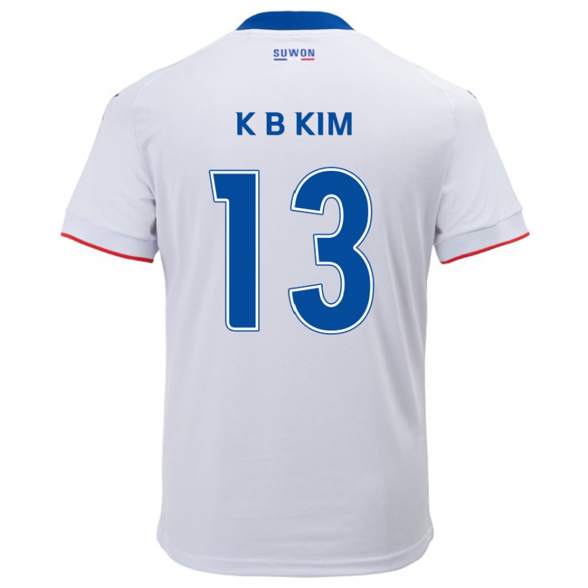 Kandiny Enfant Maillot Bo-Kyung Kim #13 Blanc Bleu Tenues Extérieur 2024/25 T-Shirt