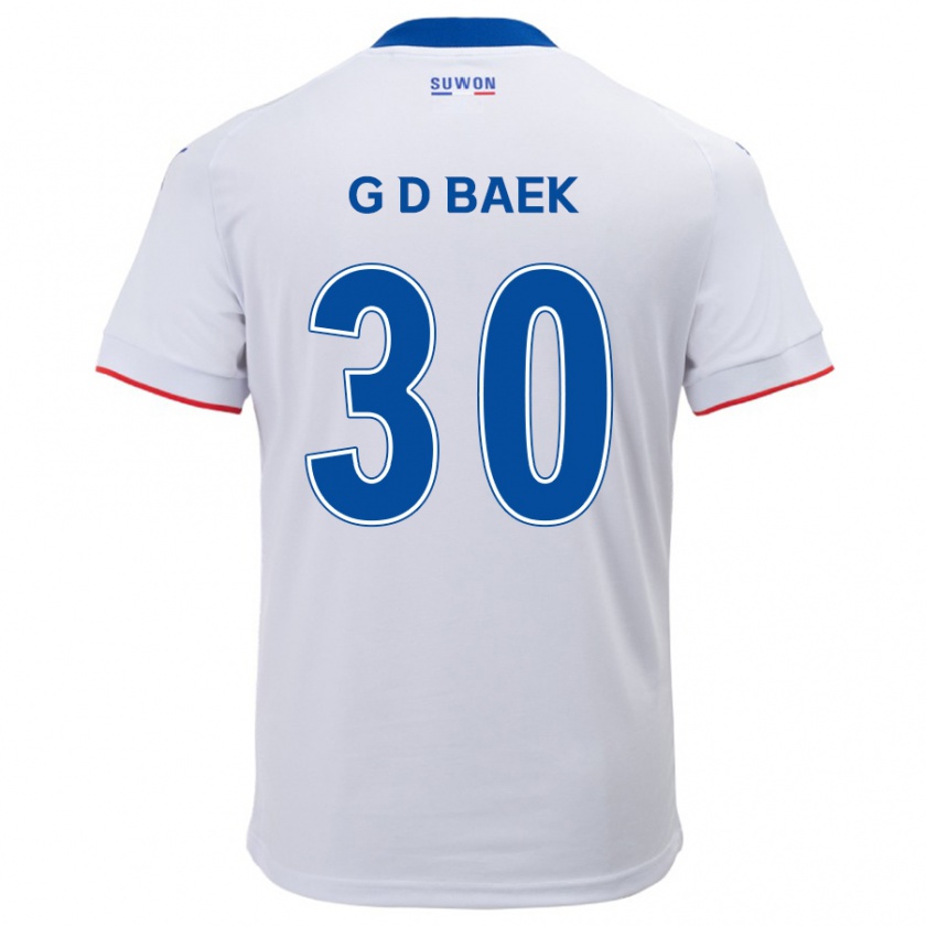 Kandiny Enfant Maillot Dong-Gyu Baek #30 Blanc Bleu Tenues Extérieur 2024/25 T-Shirt