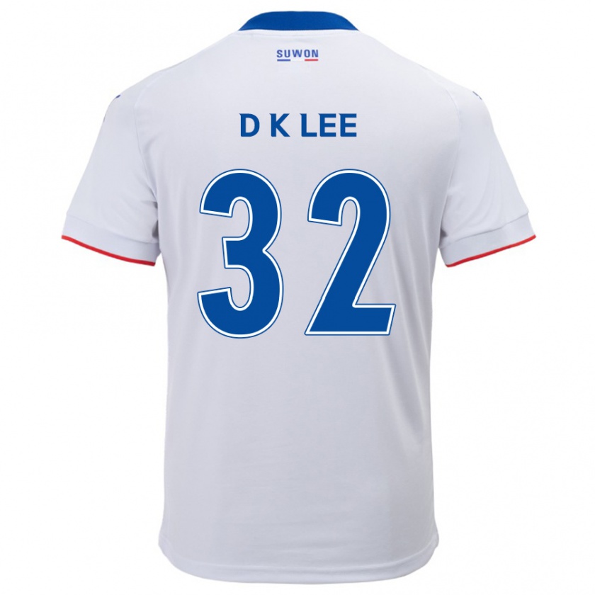 Kandiny Enfant Maillot Kyu-Dong Lee #32 Blanc Bleu Tenues Extérieur 2024/25 T-Shirt