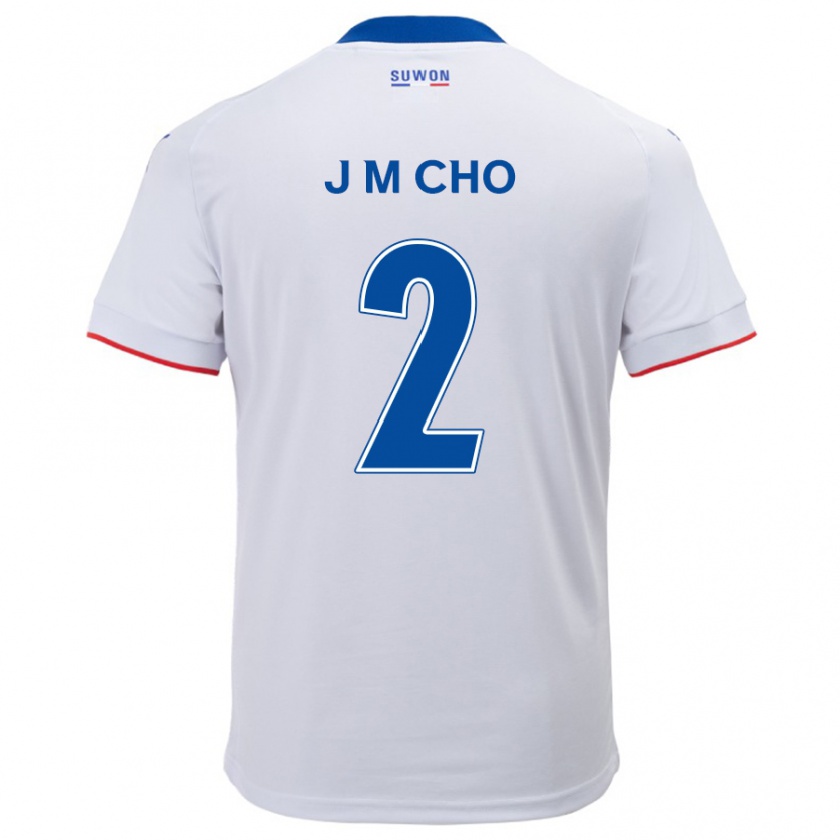 Kandiny Enfant Maillot Min-Jae Cho #2 Blanc Bleu Tenues Extérieur 2024/25 T-Shirt