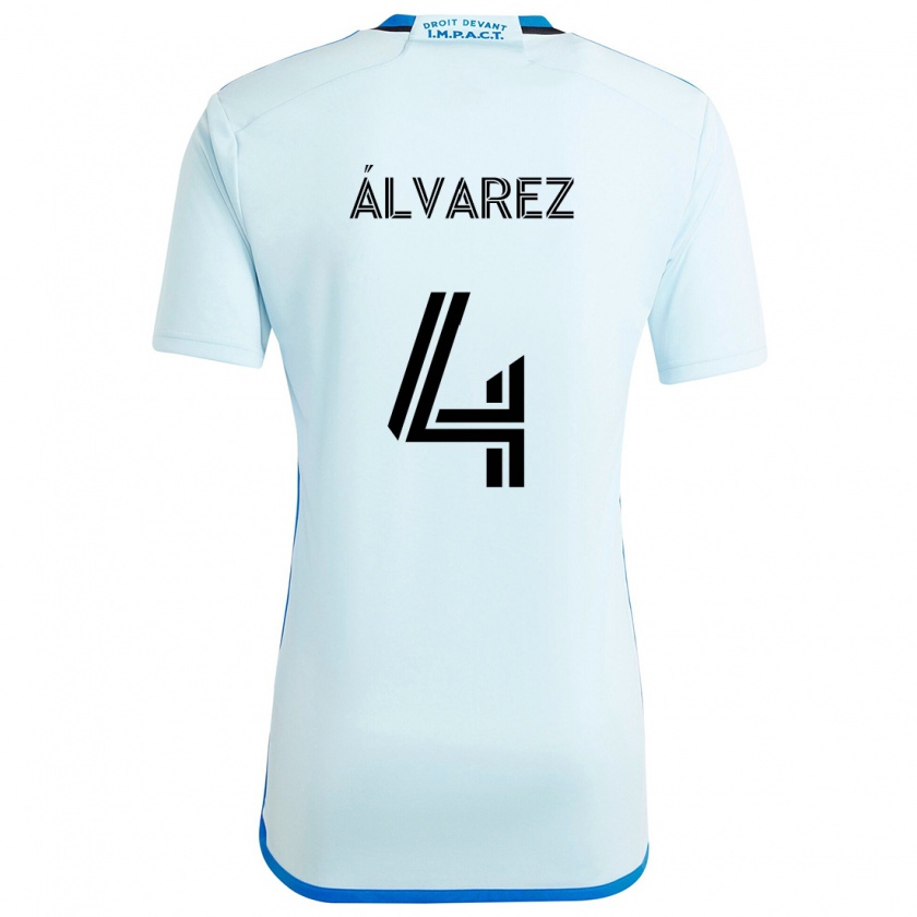 Kandiny Enfant Maillot Fernando Álvarez #4 Glace Bleue Tenues Extérieur 2024/25 T-Shirt