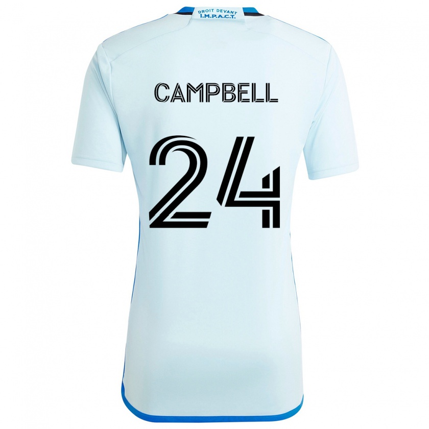 Kandiny Enfant Maillot George Campbell #24 Glace Bleue Tenues Extérieur 2024/25 T-Shirt