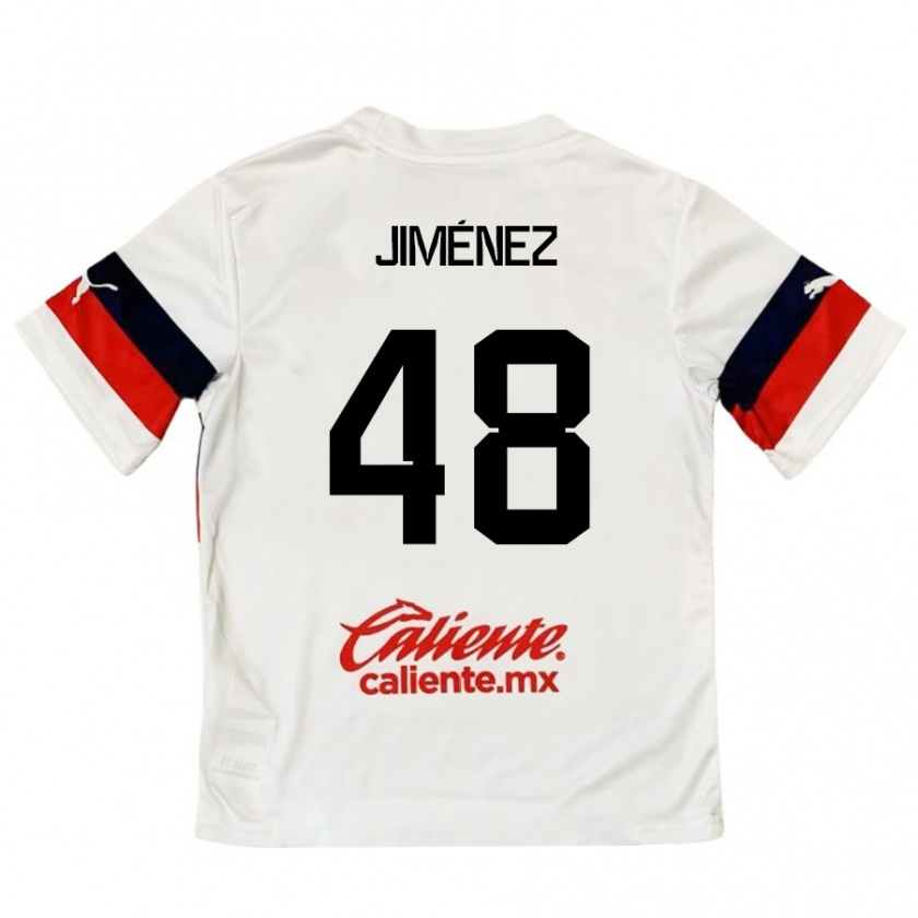 Kandiny Enfant Maillot Leonardo Jiménez #48 Blanc Rouge Tenues Extérieur 2024/25 T-Shirt