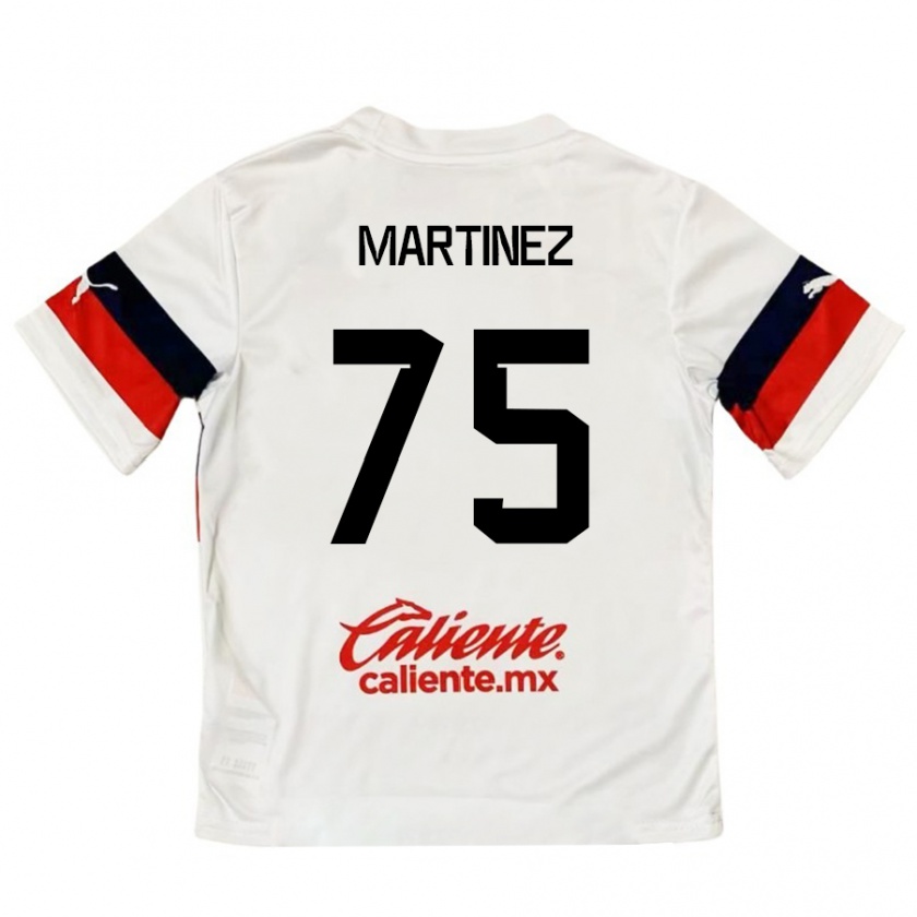 Kandiny Enfant Maillot Isaac Martínez #75 Blanc Rouge Tenues Extérieur 2024/25 T-Shirt