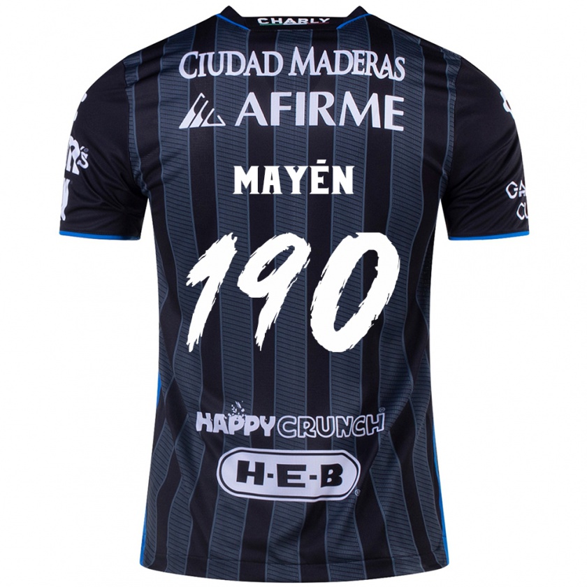 Kandiny Enfant Maillot Eduardo Mayén #190 Blanc Noir Tenues Extérieur 2024/25 T-Shirt