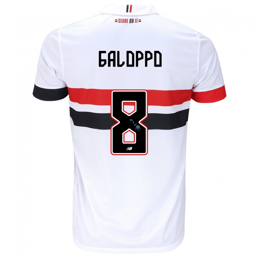 Kandiny Homme Maillot Giuliano Galoppo #8 Blanc Rouge Noir Tenues Domicile 2024/25 T-Shirt