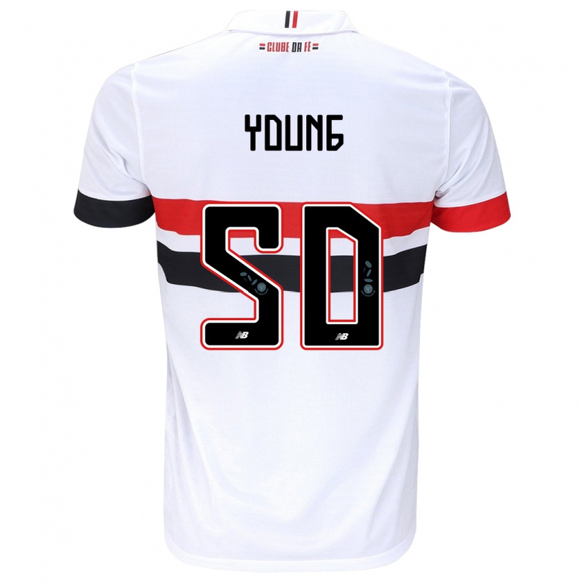 Kandiny Homme Maillot Young #50 Blanc Rouge Noir Tenues Domicile 2024/25 T-Shirt