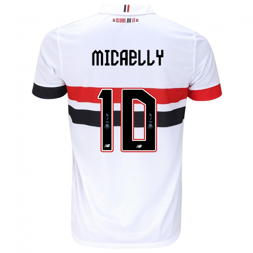 Kandiny Homme Maillot Micaelly #10 Blanc Rouge Noir Tenues Domicile 2024/25 T-Shirt