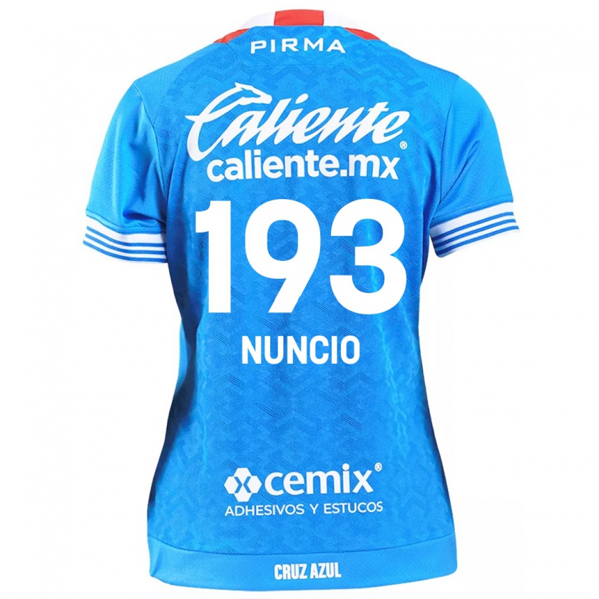 Kandiny Homme Maillot Jorge Nuncio #193 Bleu Ciel Tenues Domicile 2024/25 T-Shirt