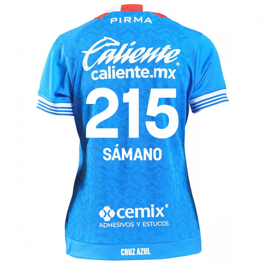 Kandiny Homme Maillot Fernando Sámano #215 Bleu Ciel Tenues Domicile 2024/25 T-Shirt