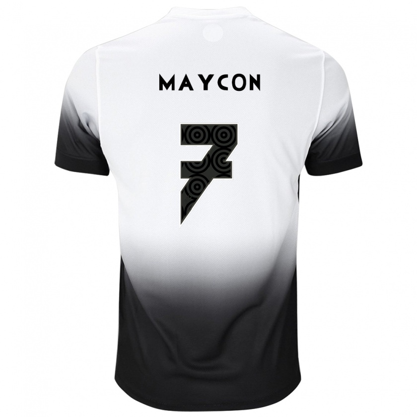 Kandiny Homme Maillot Maycon #7 Blanc Noir Tenues Domicile 2024/25 T-Shirt