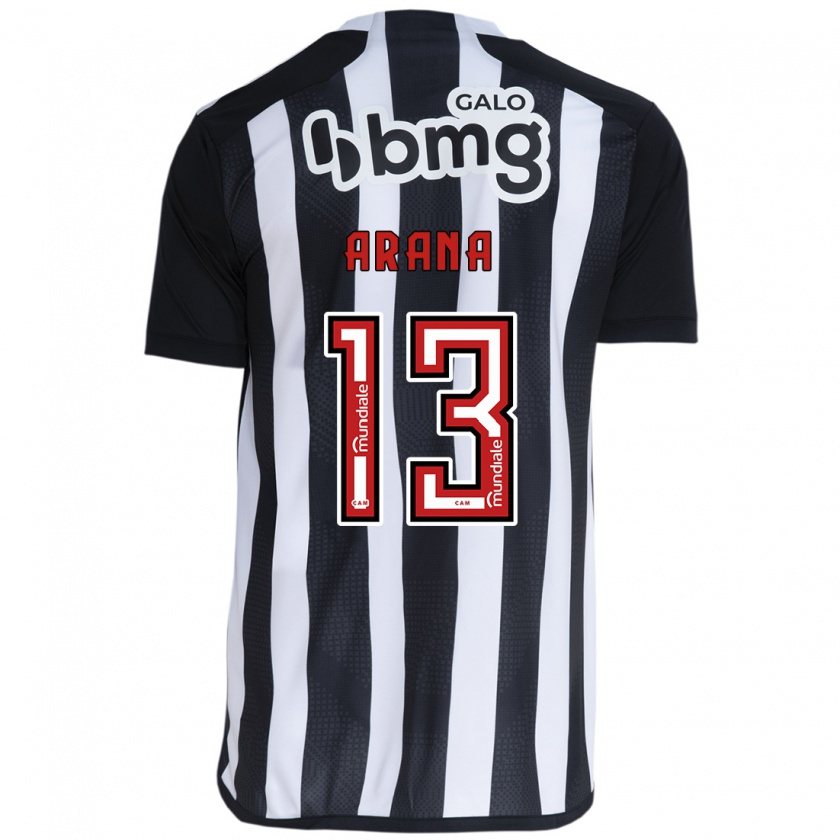 Kandiny Homme Maillot Guilherme Arana #13 Blanc Noir Tenues Domicile 2024/25 T-Shirt