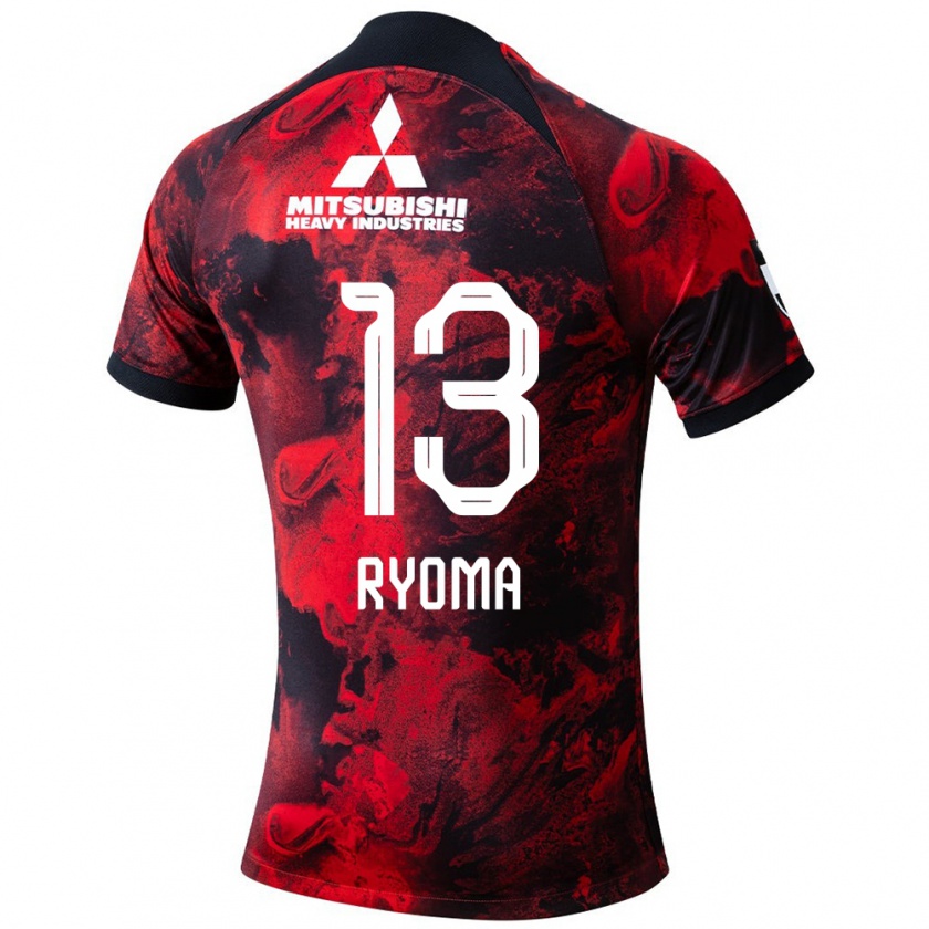 Kandiny Homme Maillot Ryoma Watanabe #13 Rouge Noir Tenues Domicile 2024/25 T-Shirt