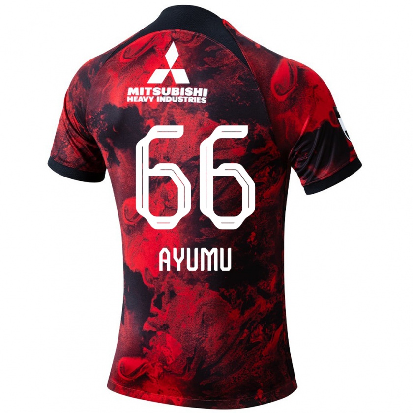 Kandiny Homme Maillot Ayumu Ohata #66 Rouge Noir Tenues Domicile 2024/25 T-Shirt