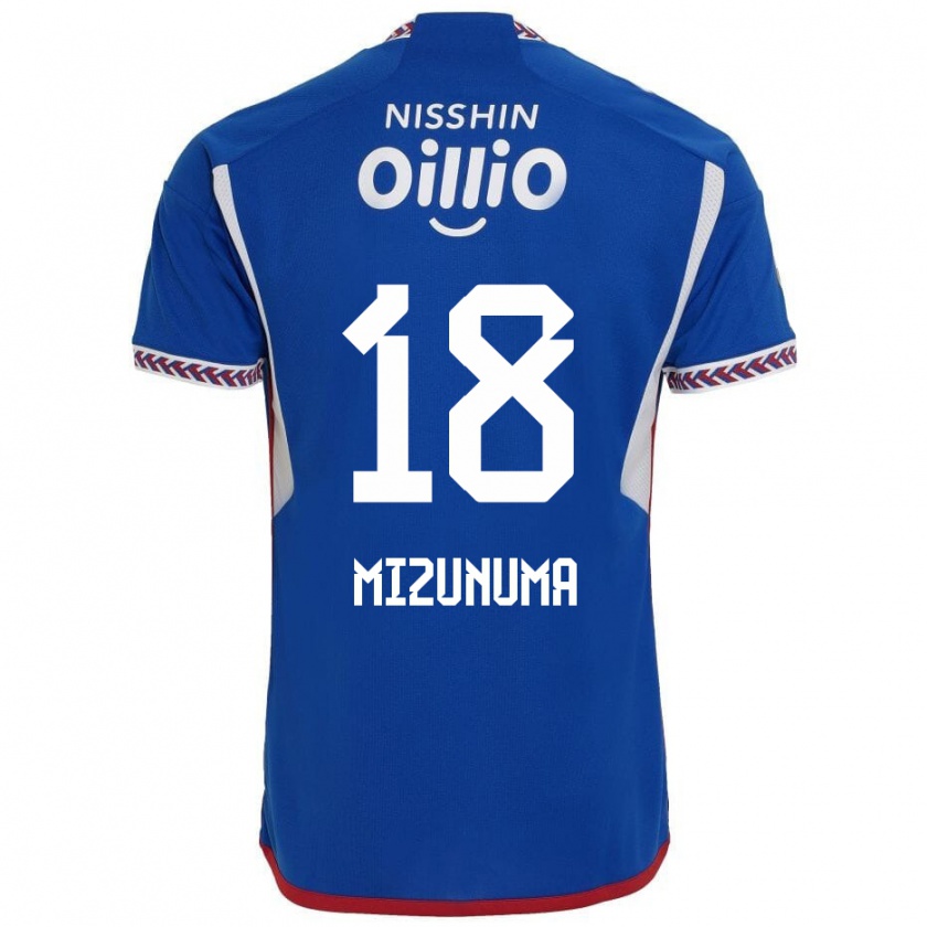 Kandiny Homme Maillot Kota Mizunuma #18 Bleu Blanc Rouge Tenues Domicile 2024/25 T-Shirt