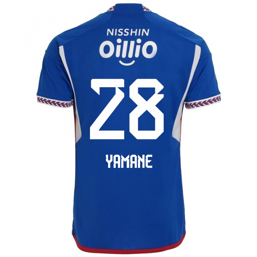 Kandiny Homme Maillot Riku Yamane #28 Bleu Blanc Rouge Tenues Domicile 2024/25 T-Shirt