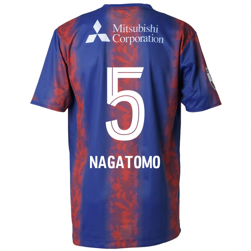 Kandiny Homme Maillot Yuto Nagatomo #5 Bleu Rouge Tenues Domicile 2024/25 T-Shirt