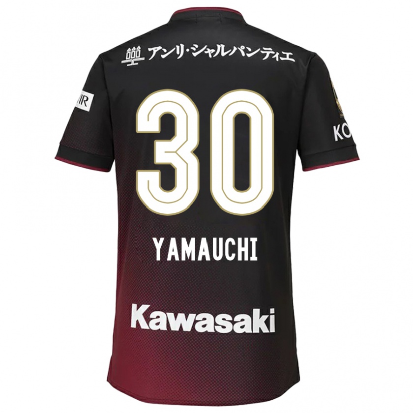 Kandiny Homme Maillot Kakeru Yamauchi #30 Noir Rouge Tenues Domicile 2024/25 T-Shirt