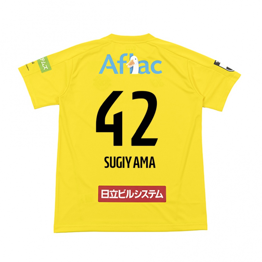 Kandiny Homme Maillot Shunnosuke Sugiyama #42 Jaune Noir Tenues Domicile 2024/25 T-Shirt