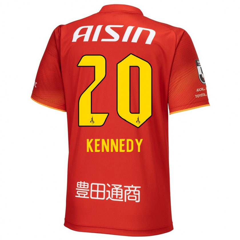 Kandiny Homme Maillot Kennedy Egbus Mikuni #20 Rouge Blanc Jaune Tenues Domicile 2024/25 T-Shirt