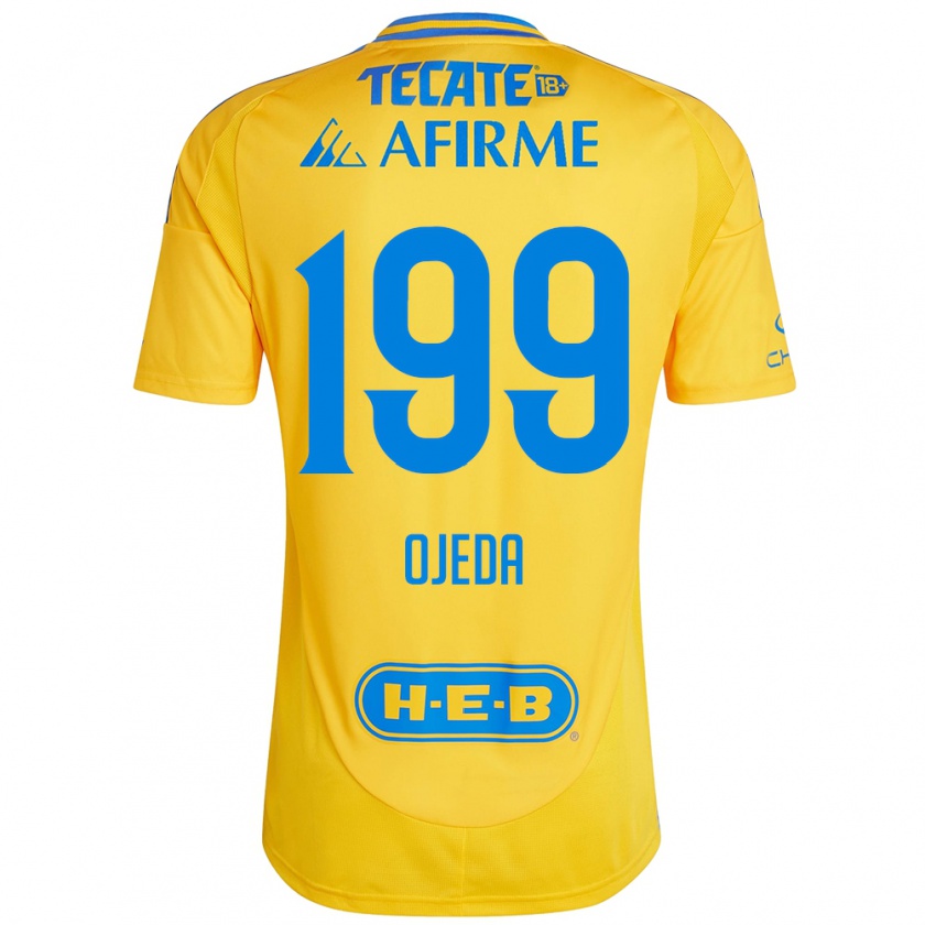 Kandiny Homme Maillot Diego Ojeda #199 Or Jaune Tenues Domicile 2024/25 T-Shirt