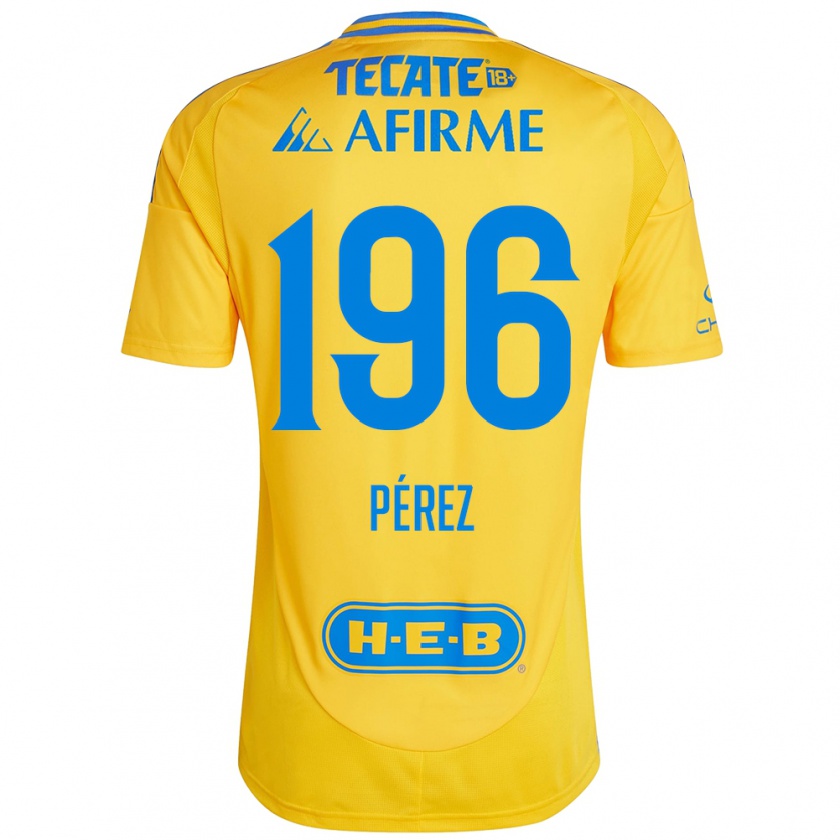 Kandiny Homme Maillot Axel Pérez #196 Or Jaune Tenues Domicile 2024/25 T-Shirt