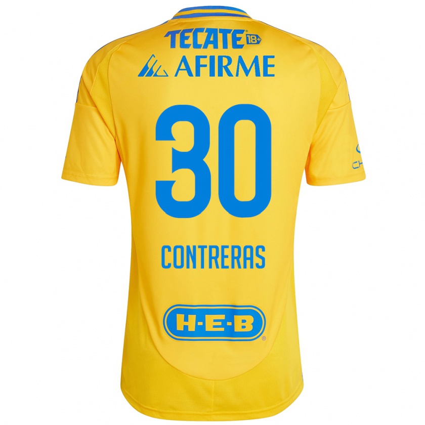 Kandiny Homme Maillot Lizeth Contreras #30 Or Jaune Tenues Domicile 2024/25 T-Shirt