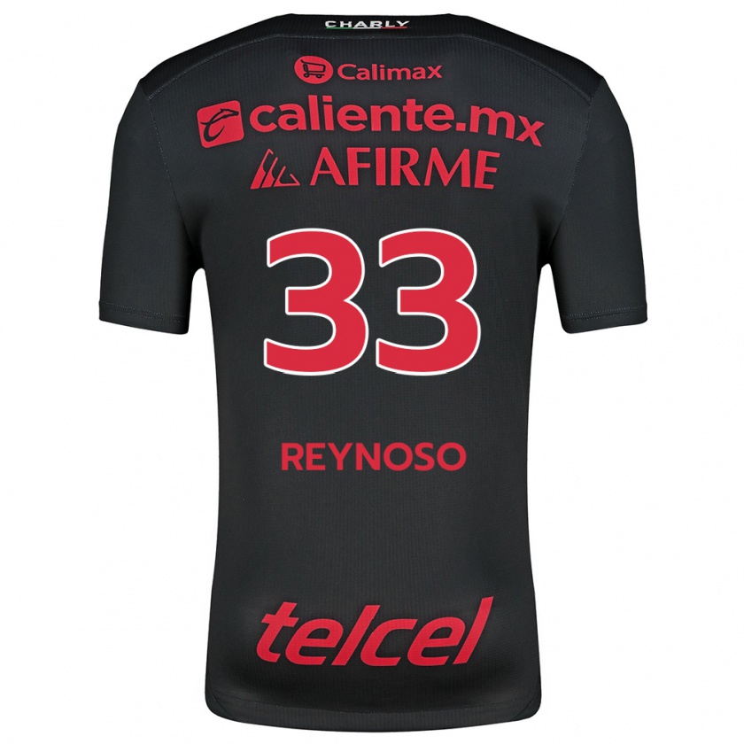 Kandiny Homme Maillot Emanuel Reynoso #33 Noir Rouge Tenues Domicile 2024/25 T-Shirt