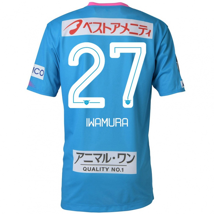 Kandiny Homme Maillot Junnosuke Iwamura #27 Bleu Rose Tenues Domicile 2024/25 T-Shirt