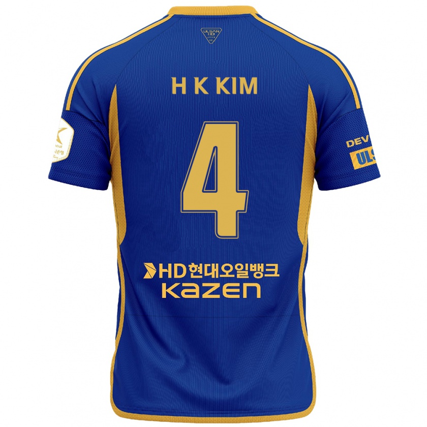 Kandiny Homme Maillot Kee-Hee Kim #4 Bleu Jaune Tenues Domicile 2024/25 T-Shirt